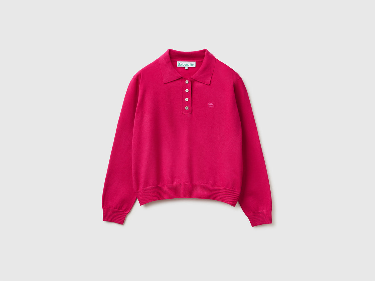 Polo in maglia di misto viscosa