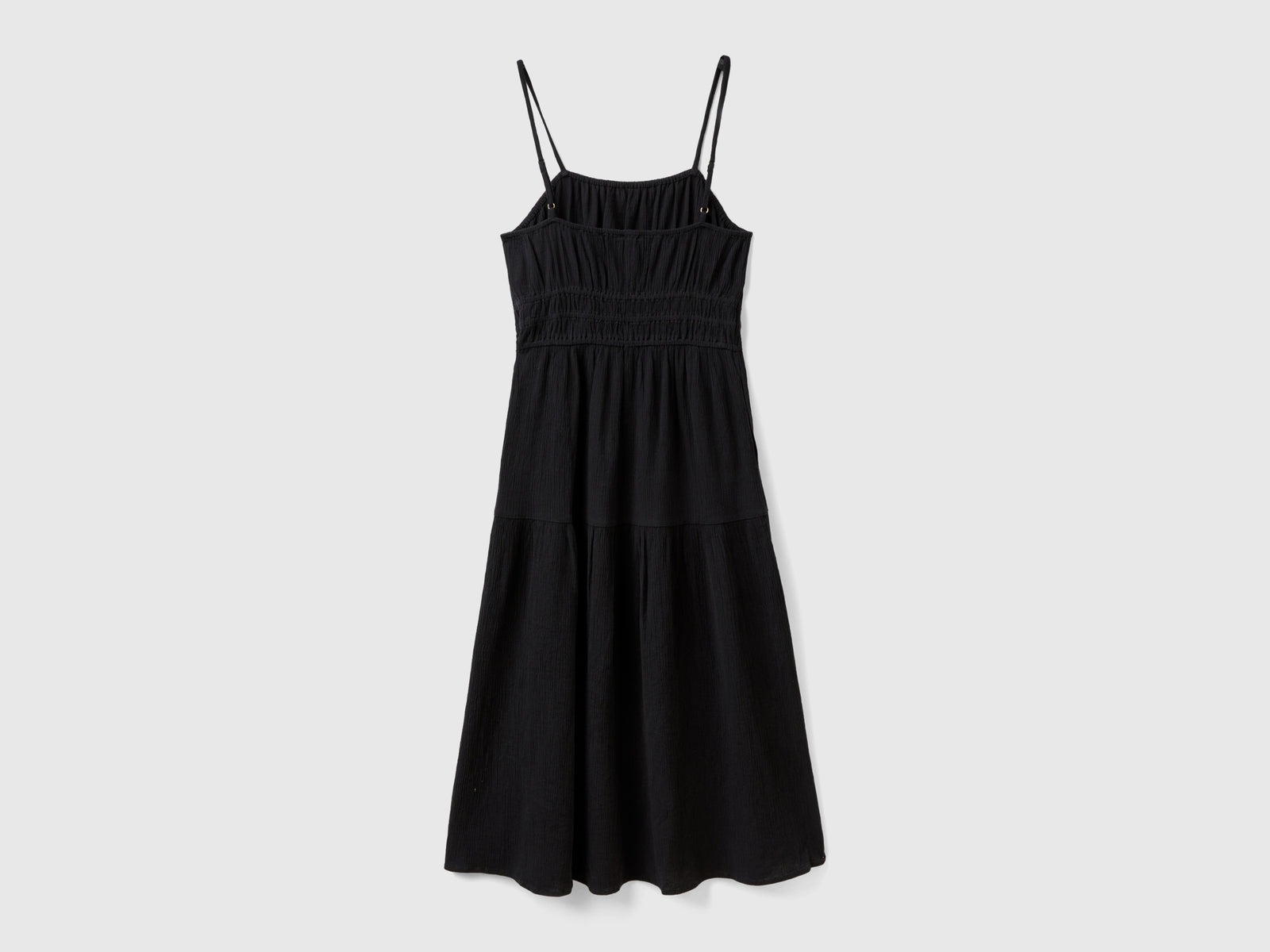 Abito midi 100% cotone da donna nero 2 | Benetton Outlet