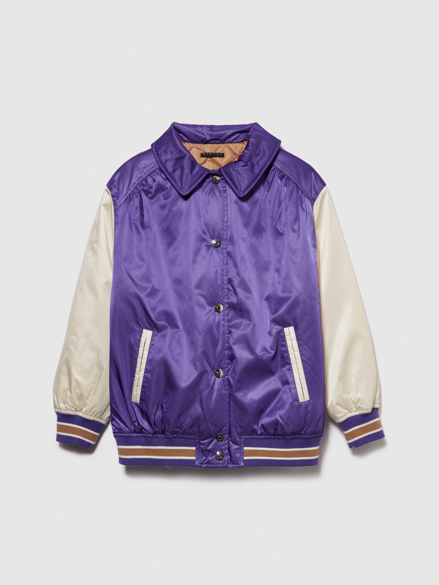 Bomber over in raso da bambina viola | Sisley young Outlet