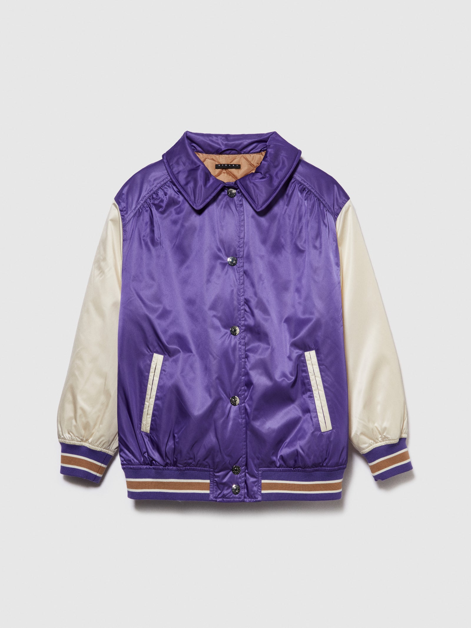 Bomber over in raso da bambina viola | Sisley young Outlet