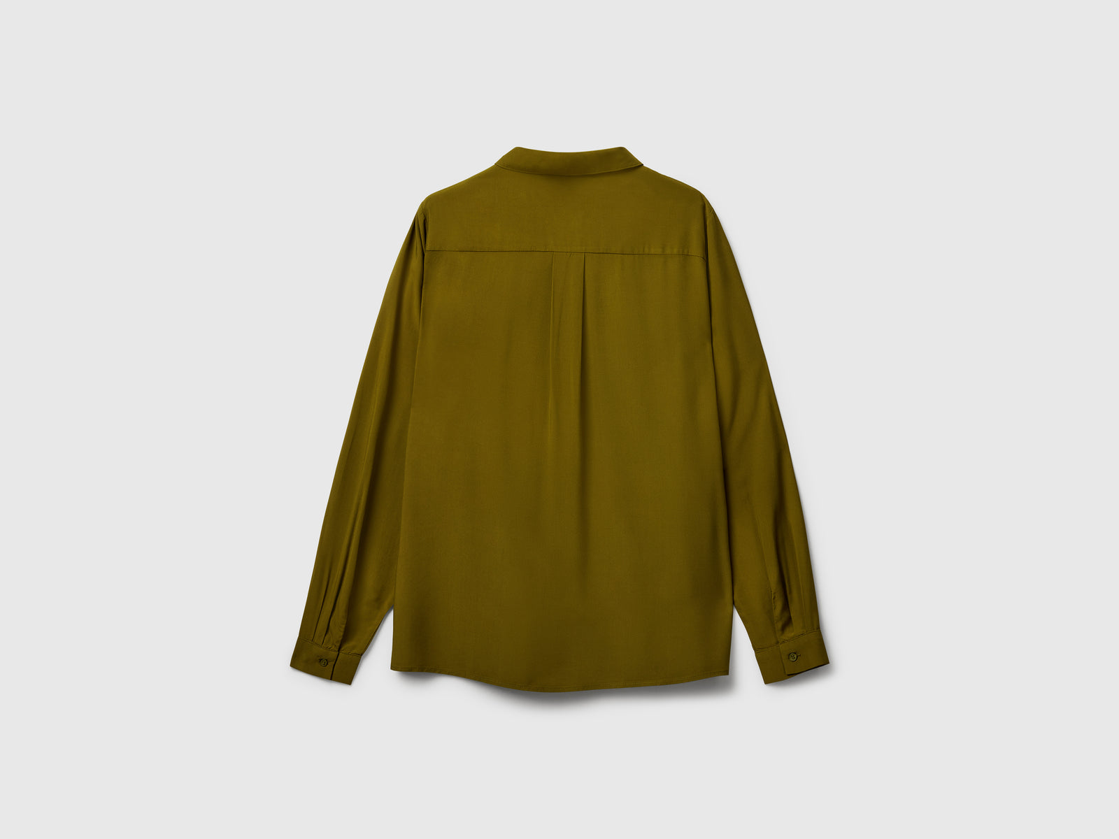 Camicia regular fit in viscosa da donna verde militare 2 | Benetton Outlet
