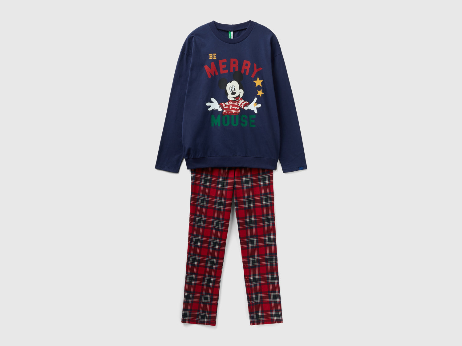 Pigiama con stampa Mickey Mouse luminescente da uomo blu scuro | Benetton Outlet