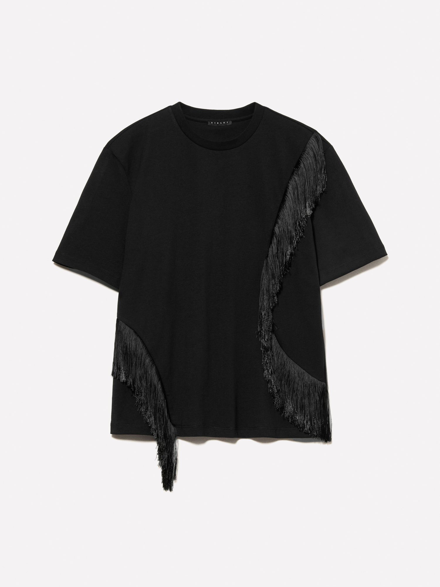 Fringed T-shirt da donna nero | Sisley Outlet
