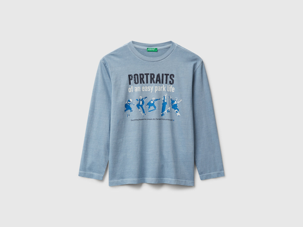 T-shirt con stampa slogan