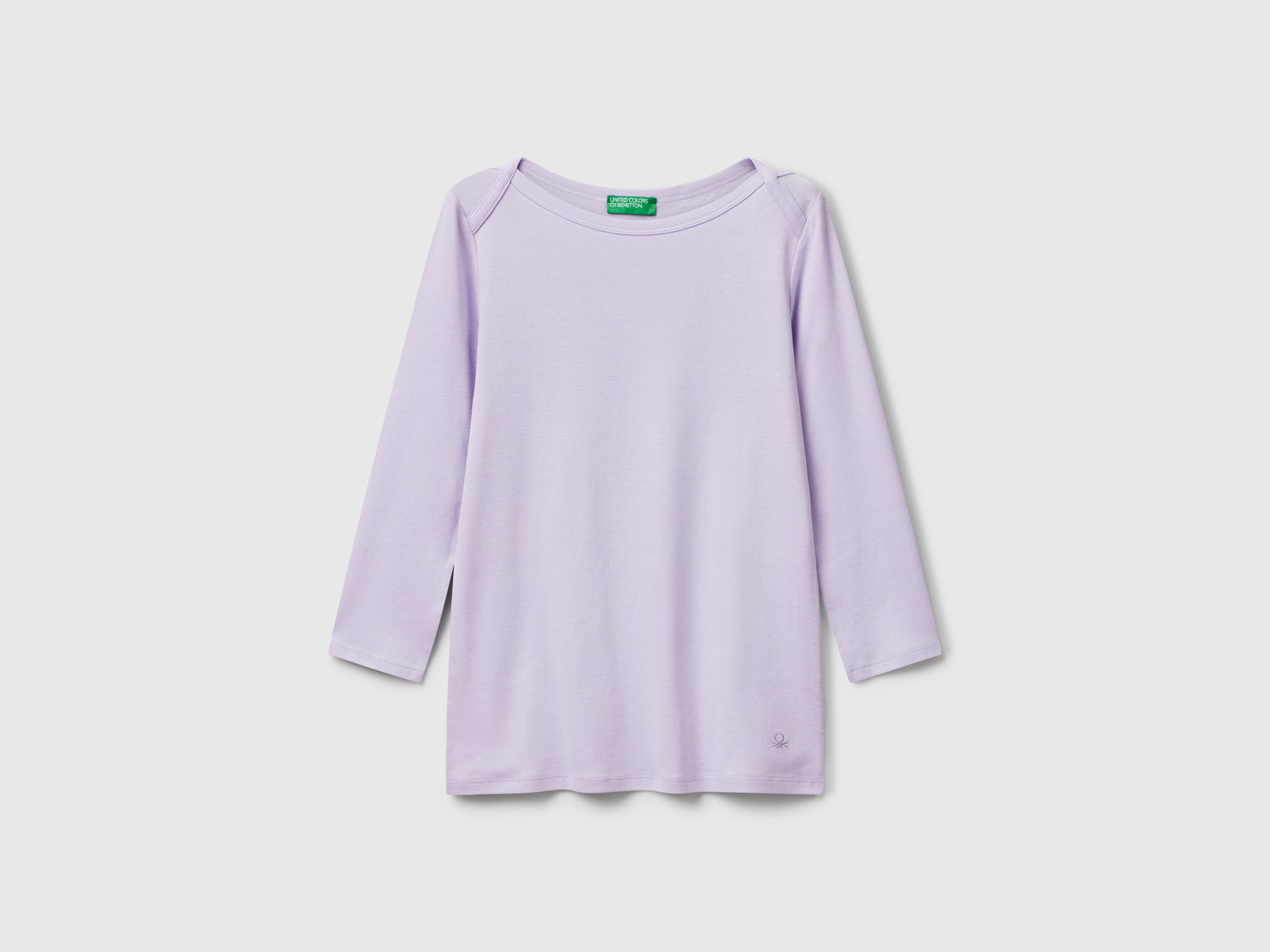 T-shirt con scollo a barchetta da donna lilla | Benetton Outlet