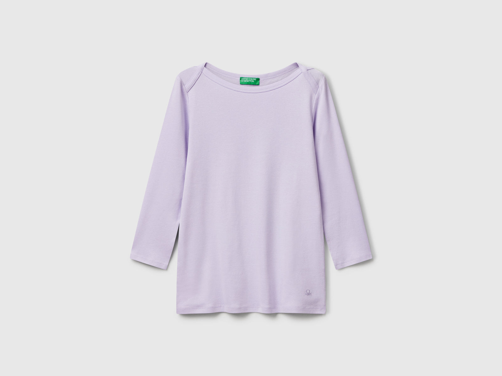 T-shirt con scollo a barchetta da donna lilla | Benetton Outlet