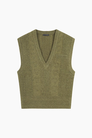 Gilet in maglia con trecce
