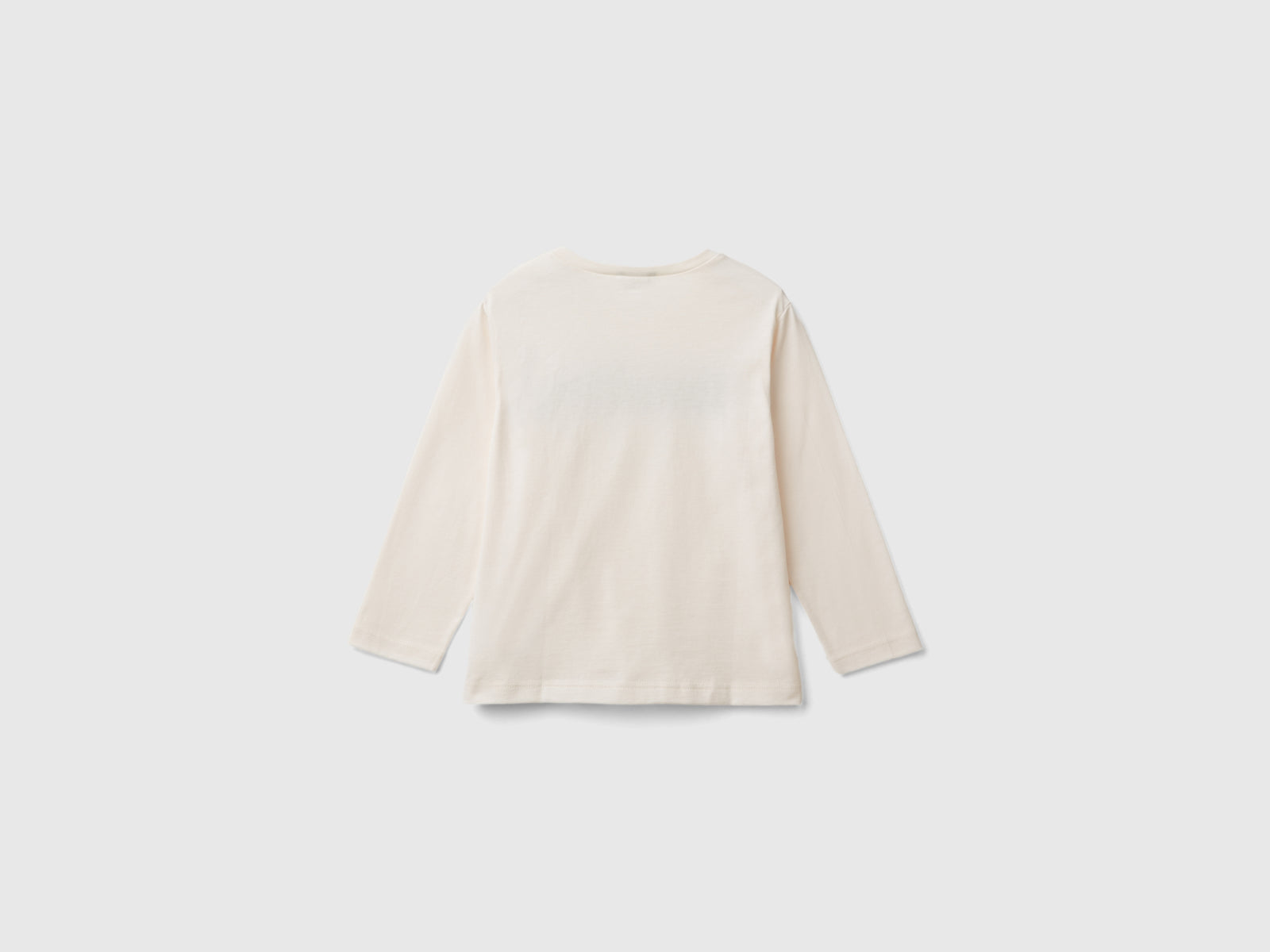 Maglietta girocollo in caldo cotone bio da bimbo bianco 2 | Benetton Outlet