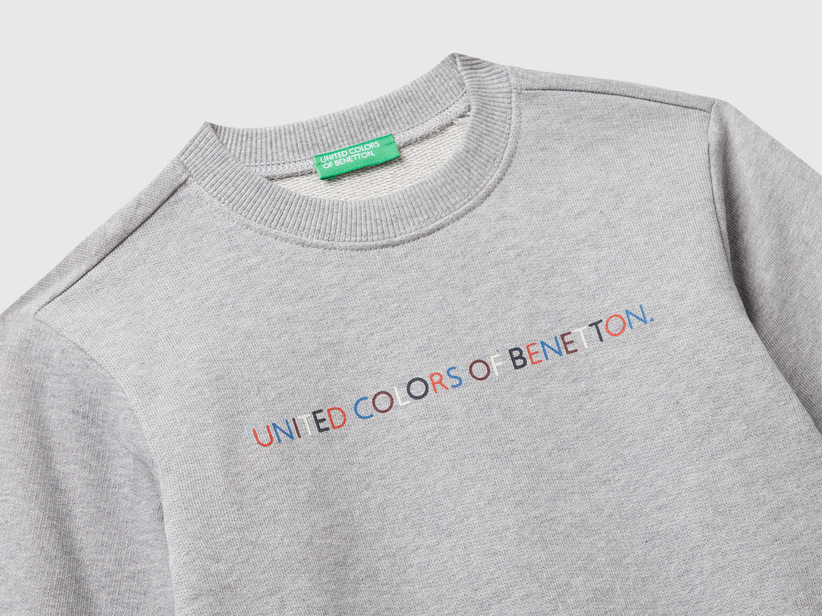 Felpa regular fit con stampa da bimbo grigio chiaro 3 | Benetton Outlet