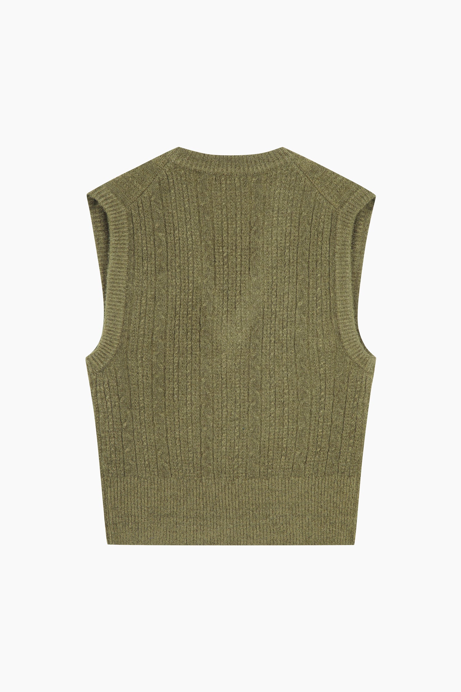 Gilet in maglia con trecce da donna verde oliva 2 | Sisley Outlet