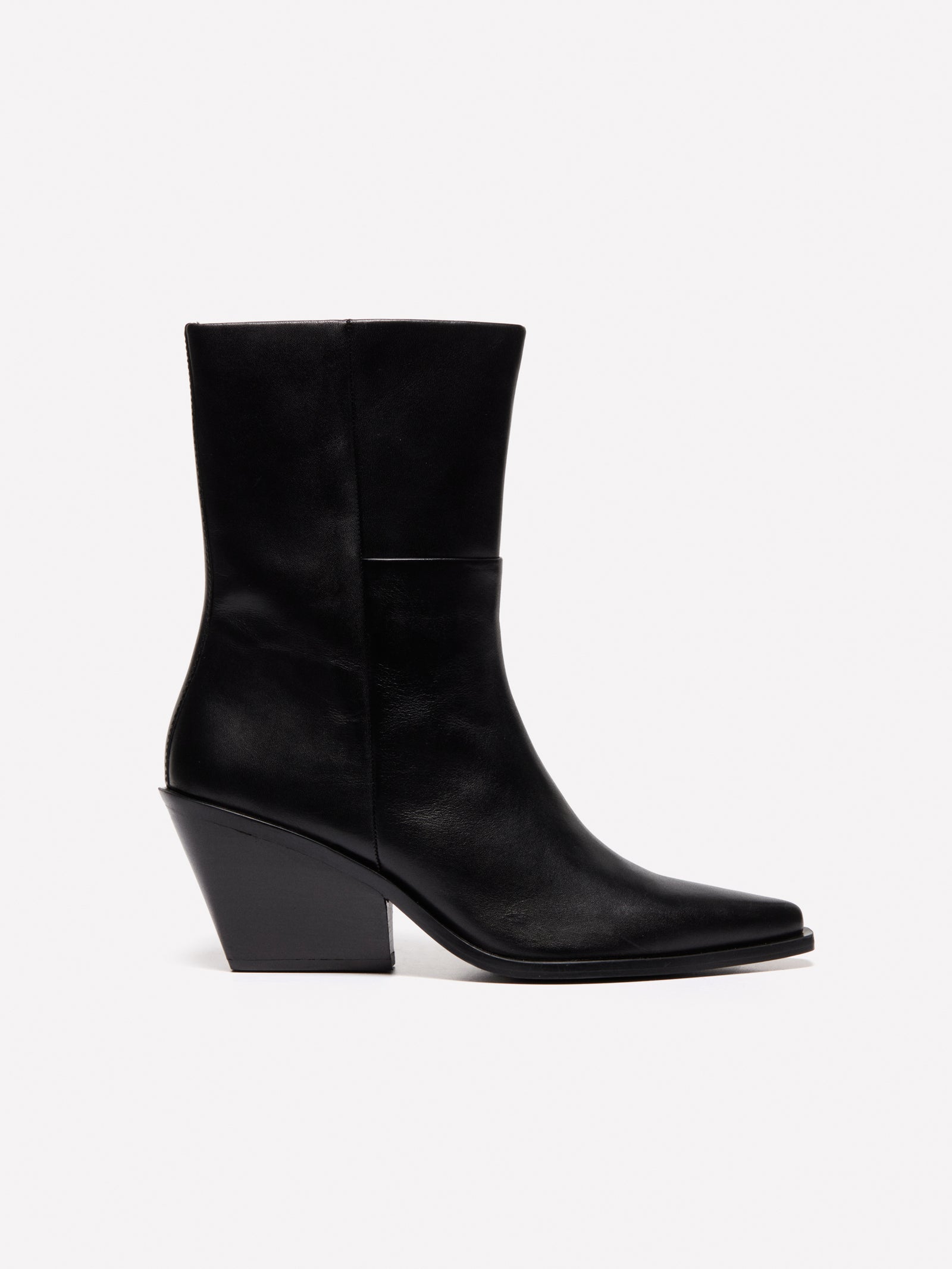 Botines de piel tejana da donna nero 4 | Sisley Outlet