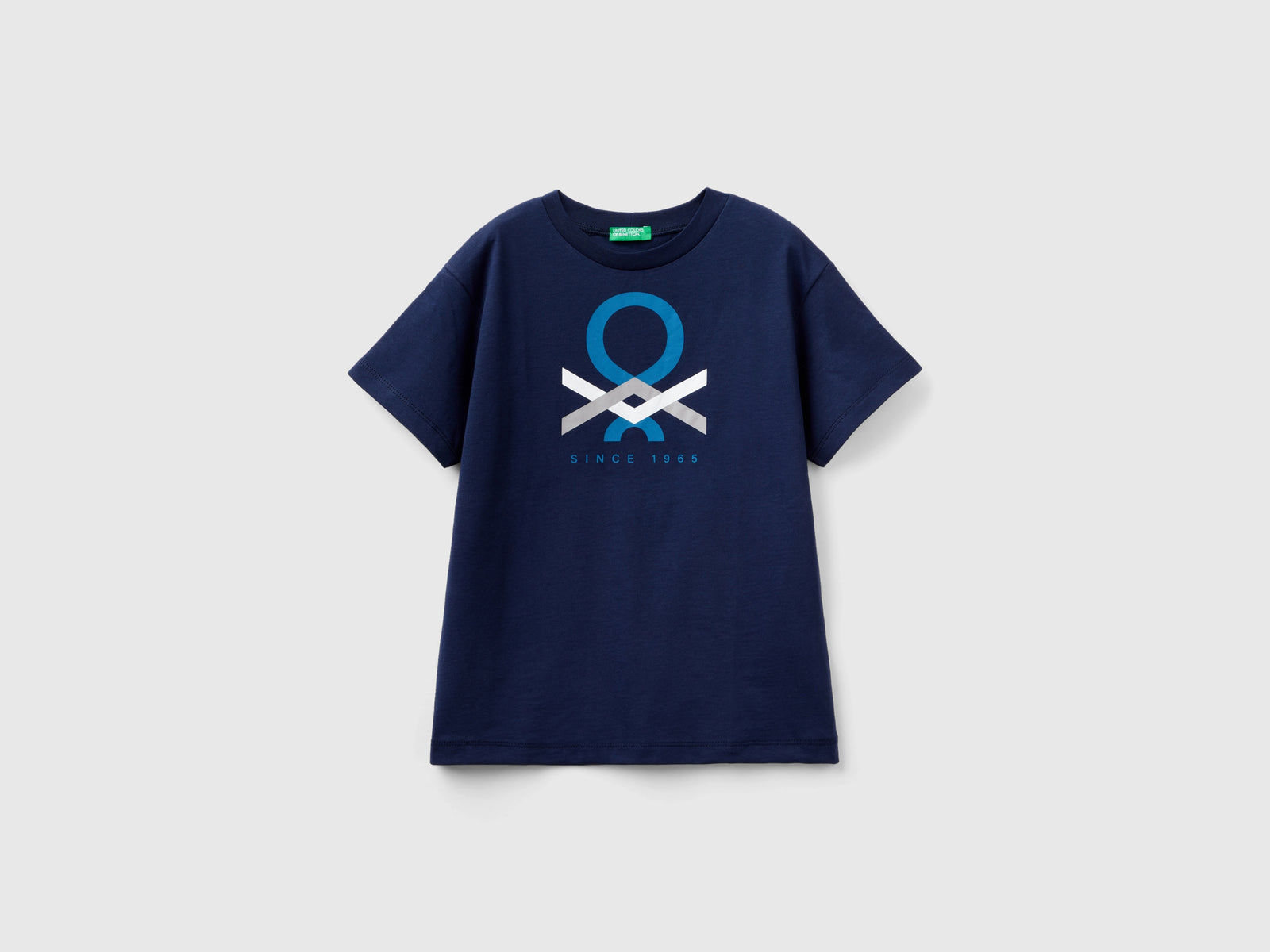 T-shirt 100% cotone bio da bambino blu scuro | Benetton Outlet