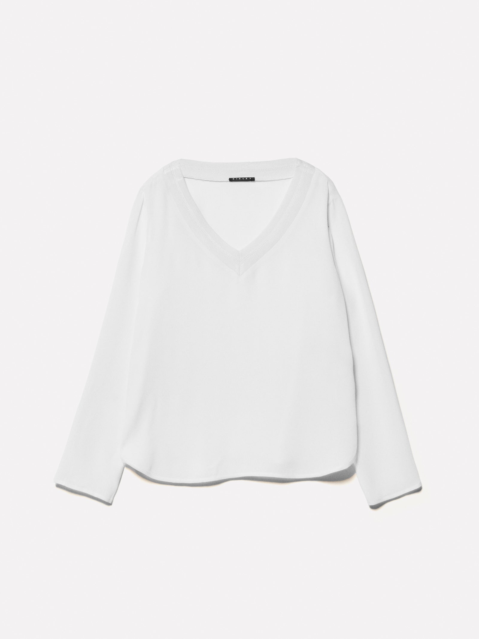 Blusa panna con scollo a contrasto da donna bianco | Sisley Outlet