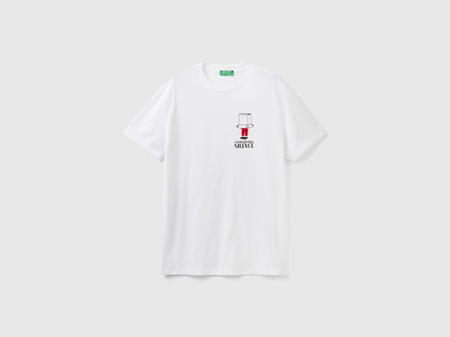 Maglietta manica corta con stampa da uomo bianco | Benetton Outlet