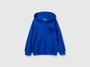 Felpa con zip e ricamo logo