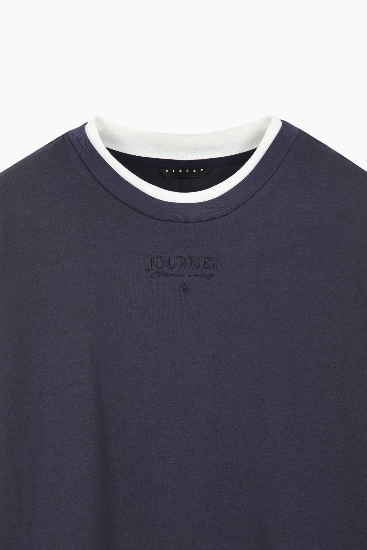 T-shirt con contrasto e ricamo
