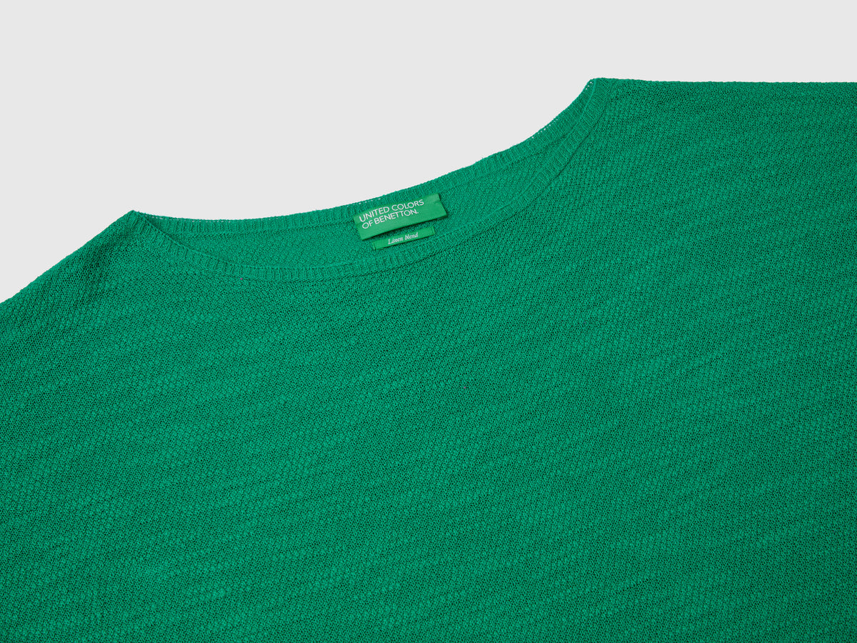 Maglioncino lavorato boxy fit in misto cotone e lino