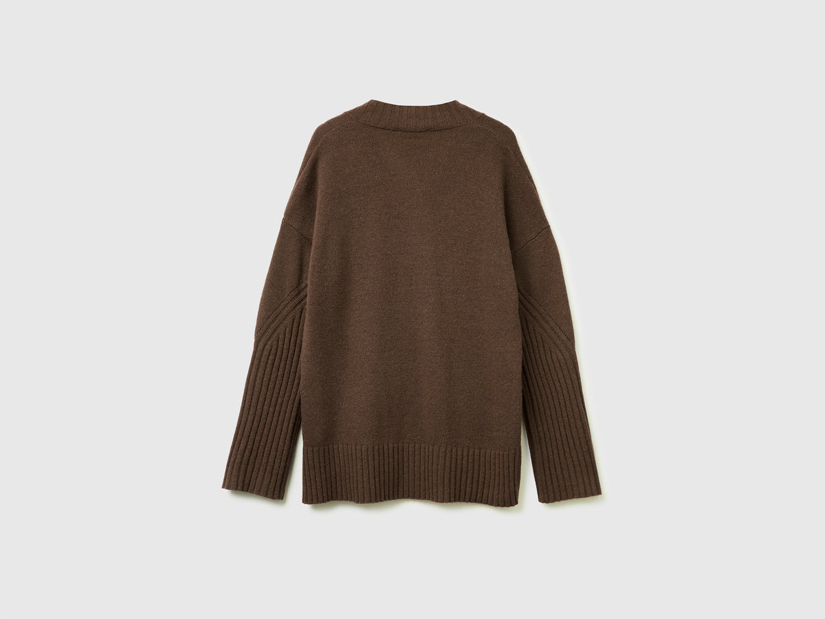 Maglione over fit in misto lana