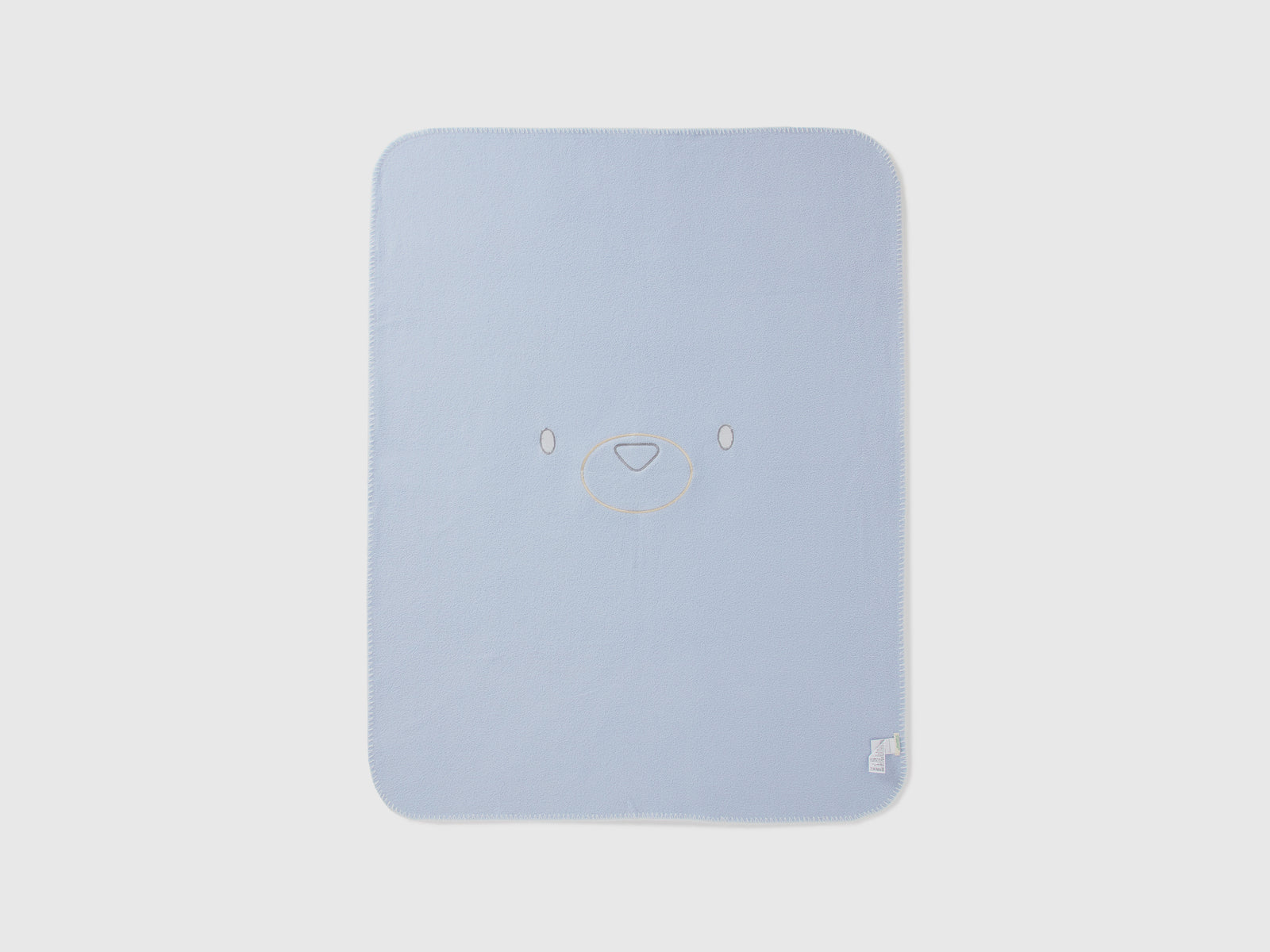 Coperta in pile con ricamo animaletto da neonato celeste 2 | Benetton Outlet