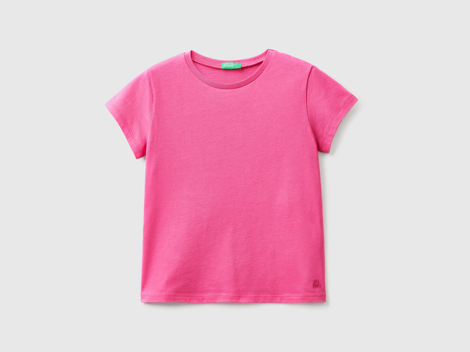 T-shirt in puro cotone da bambina fucsia | Benetton Outlet