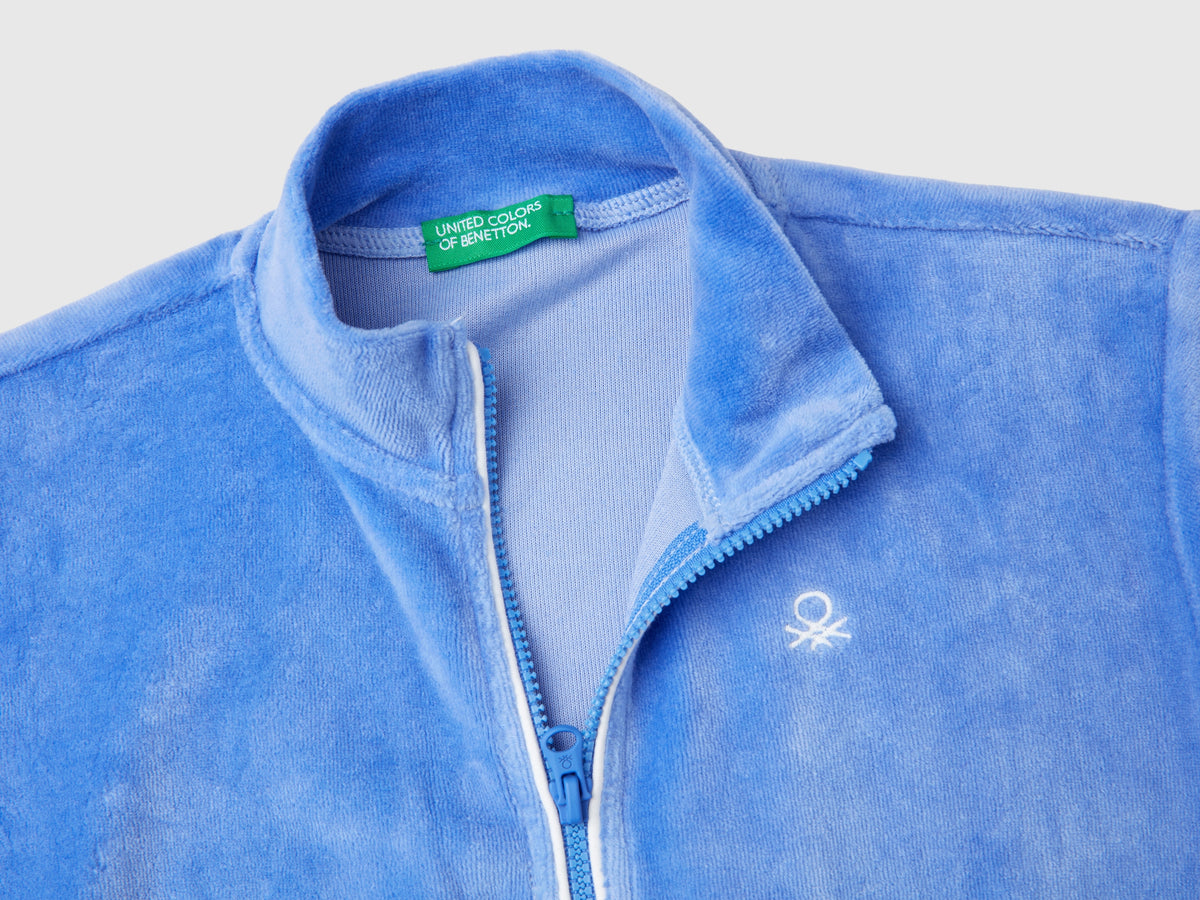 Felpa in ciniglia con zip