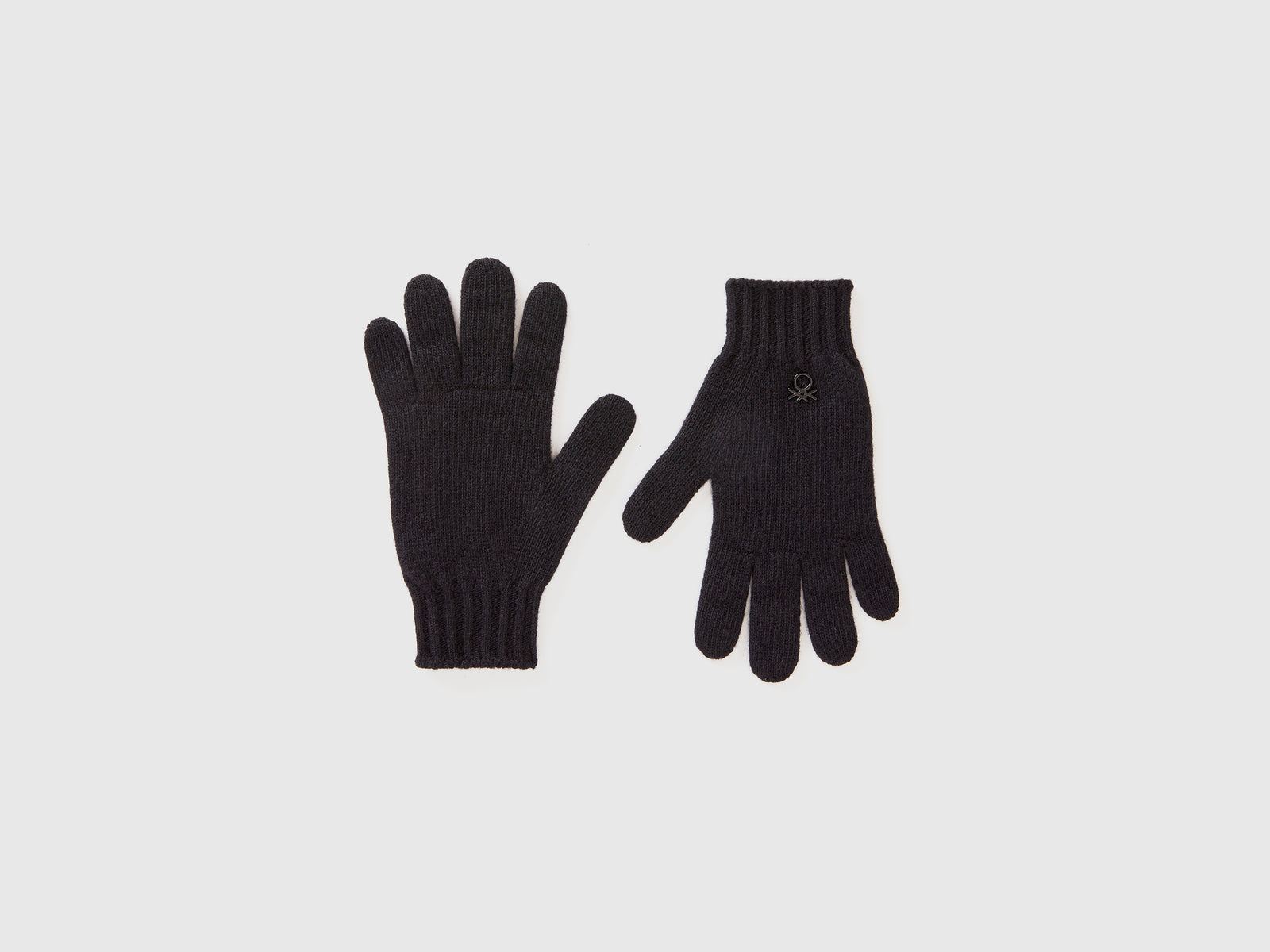 Guanti in misto lana da bambino nero | Benetton Outlet