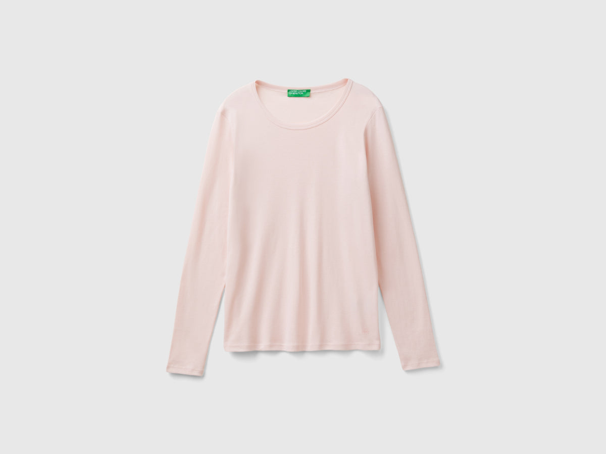 T-shirt a manica lunga in puro cotone