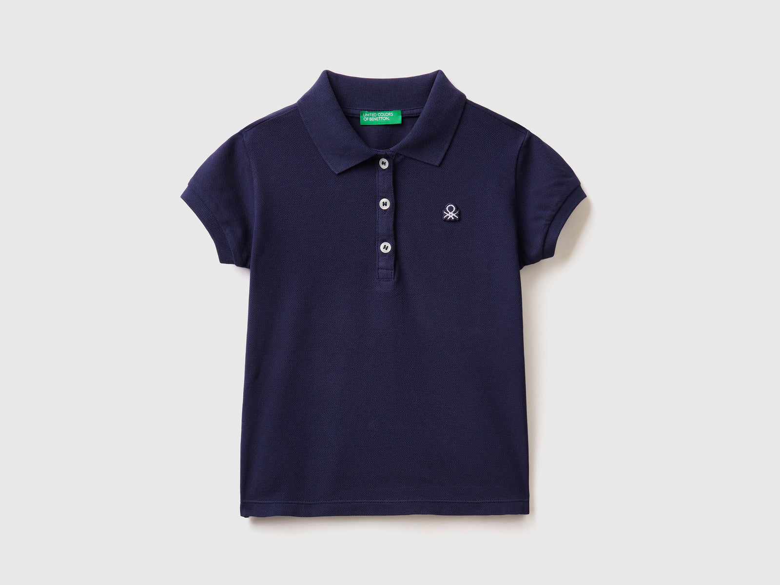 Polo regular fit in cotone bio da bimba blu scuro | Benetton Outlet