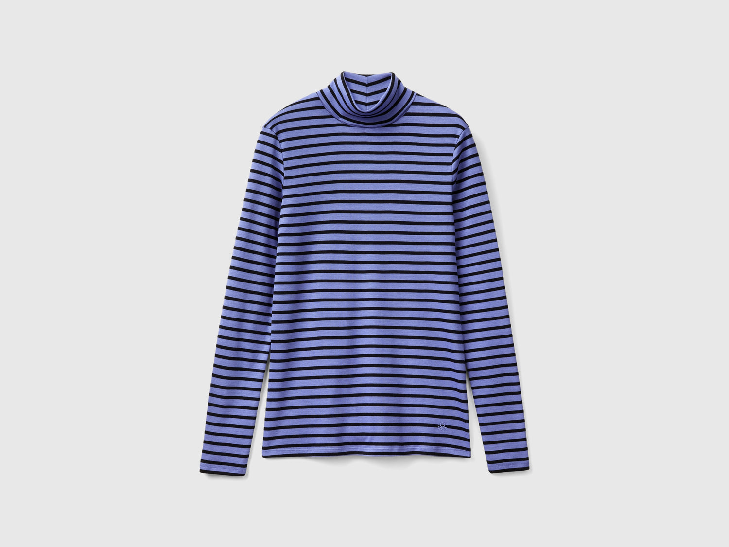 T-shirt lupetto a righe da donna pervinca | Benetton Outlet
