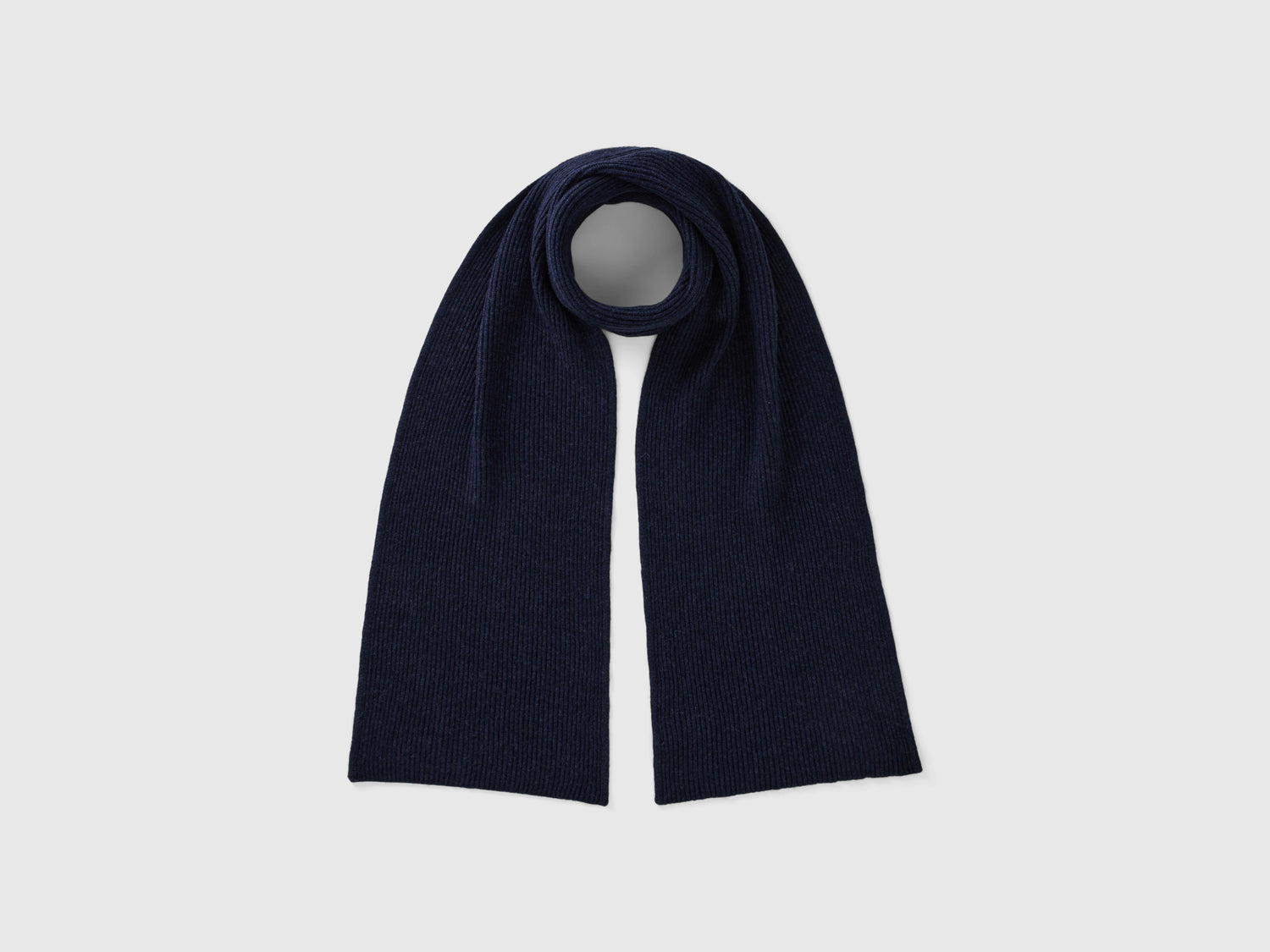 Sciarpa in misto lana e cashmere da uomo blu scuro | Benetton Outlet