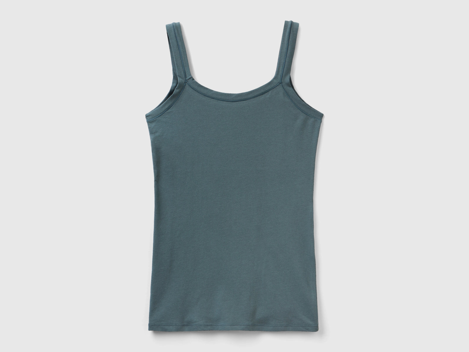 Canotta in cotone bio super stretch da donna grigio scuro 2 | Benetton Outlet