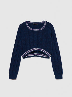 Maglia cropped con lurex