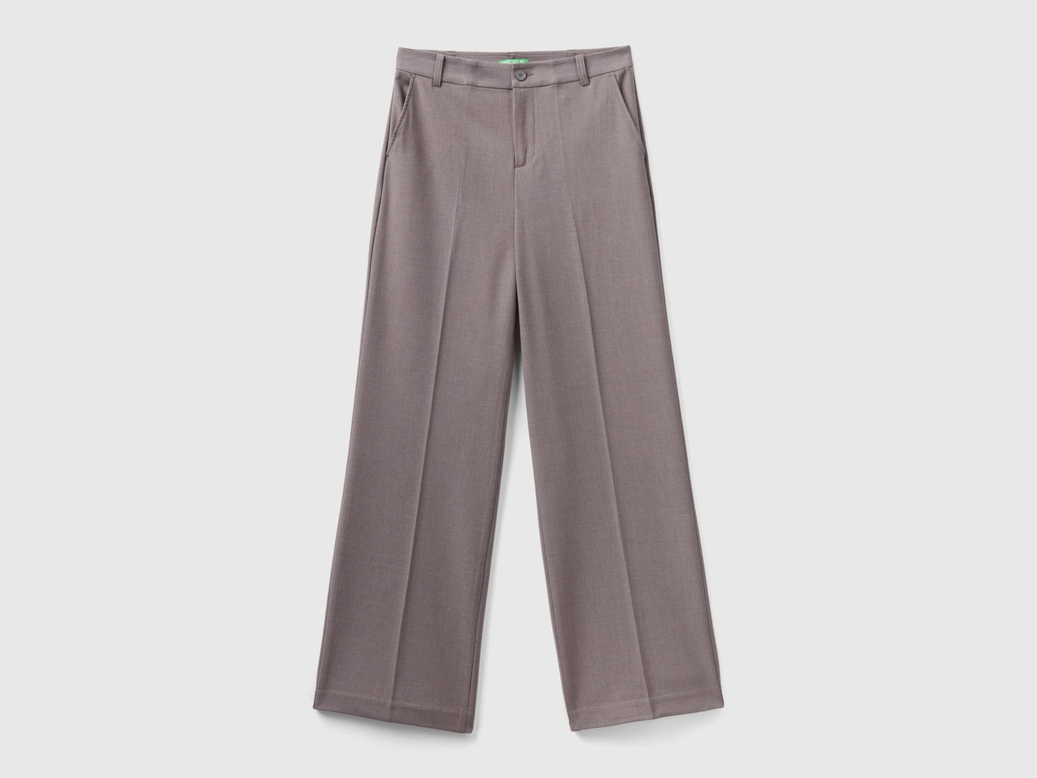 Pantaloni ampi in flanella da donna grigio | Benetton Outlet