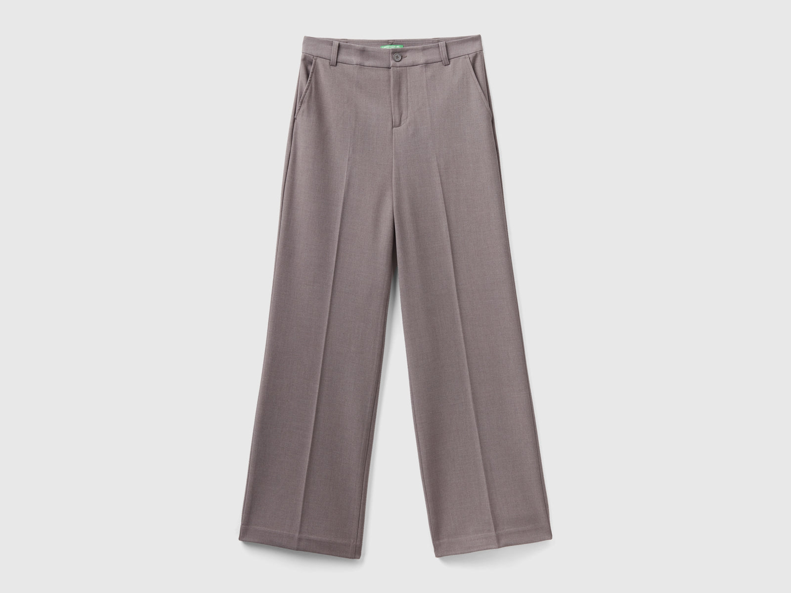 Pantaloni ampi in flanella da donna grigio | Benetton Outlet