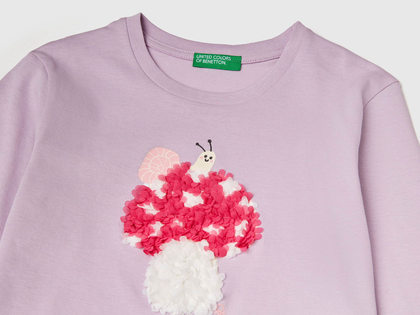T-shirt con applicazione effetto petali da bimba lavanda 3 | Benetton Outlet