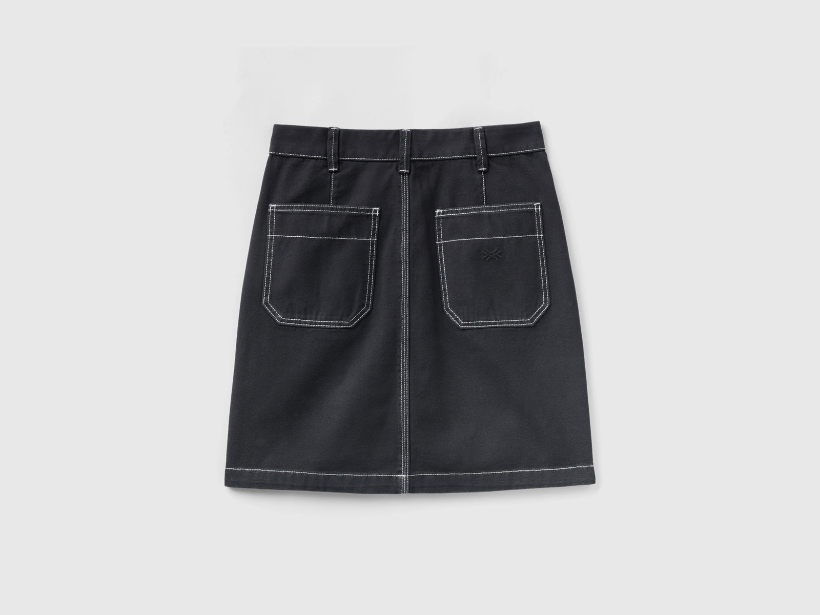 Minigonna in tela di cotone da donna nero 2 | Benetton Outlet