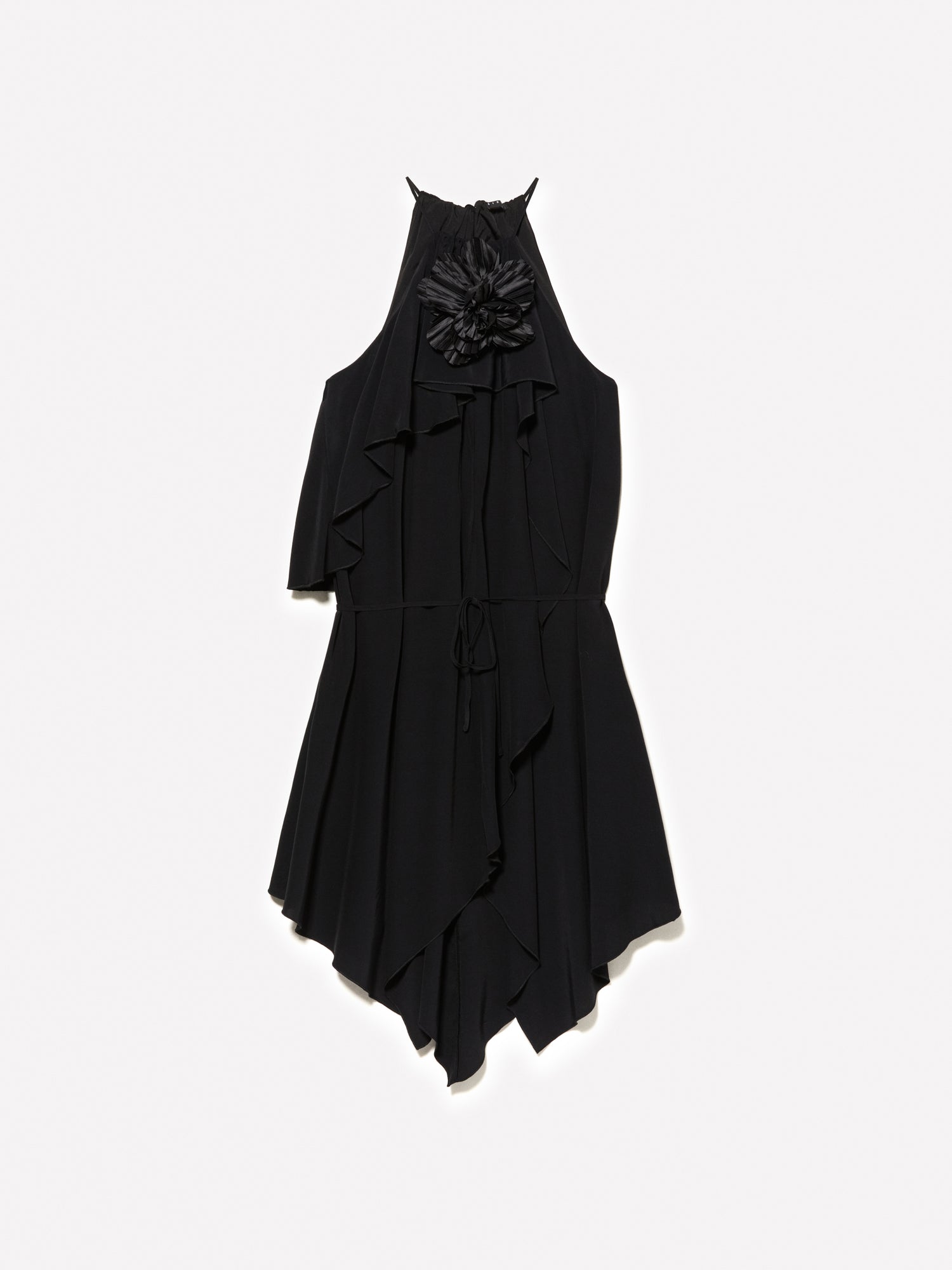 Vestito corto con maxi spilla da donna nero | Sisley Outlet