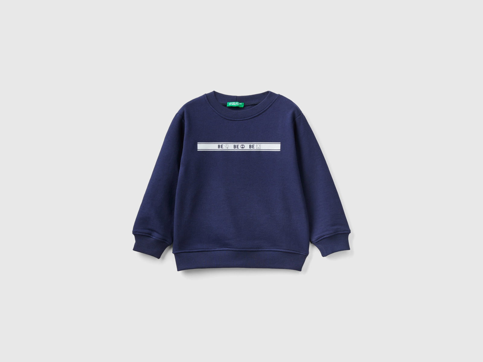 Felpa girocollo con stampa da bimbo blu scuro | Benetton Outlet