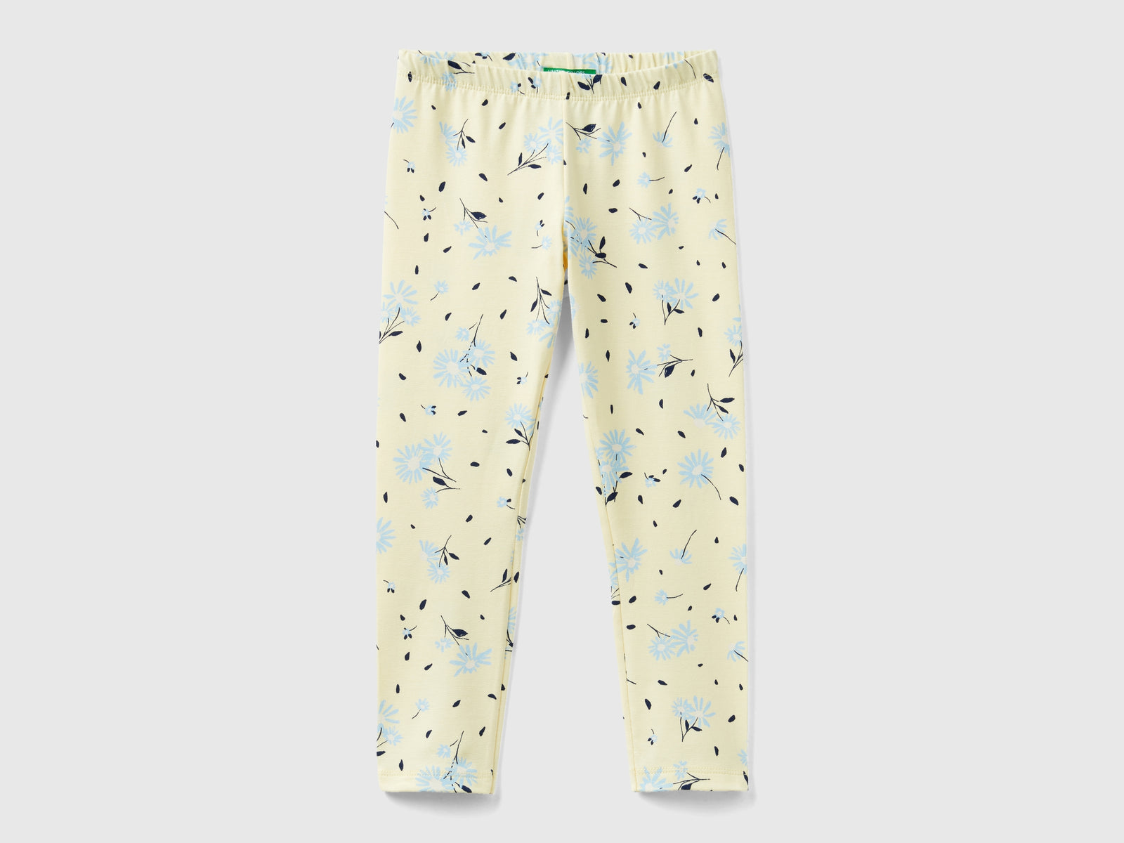 Leggings vaniglia con stampa floreale da bimba giallo | Benetton Outlet