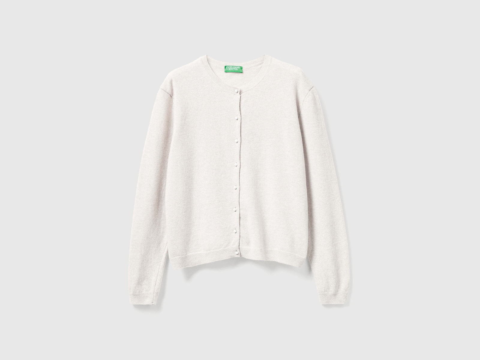 Cardigan panna in pura lana Merino da donna bianco panna | Benetton Outlet