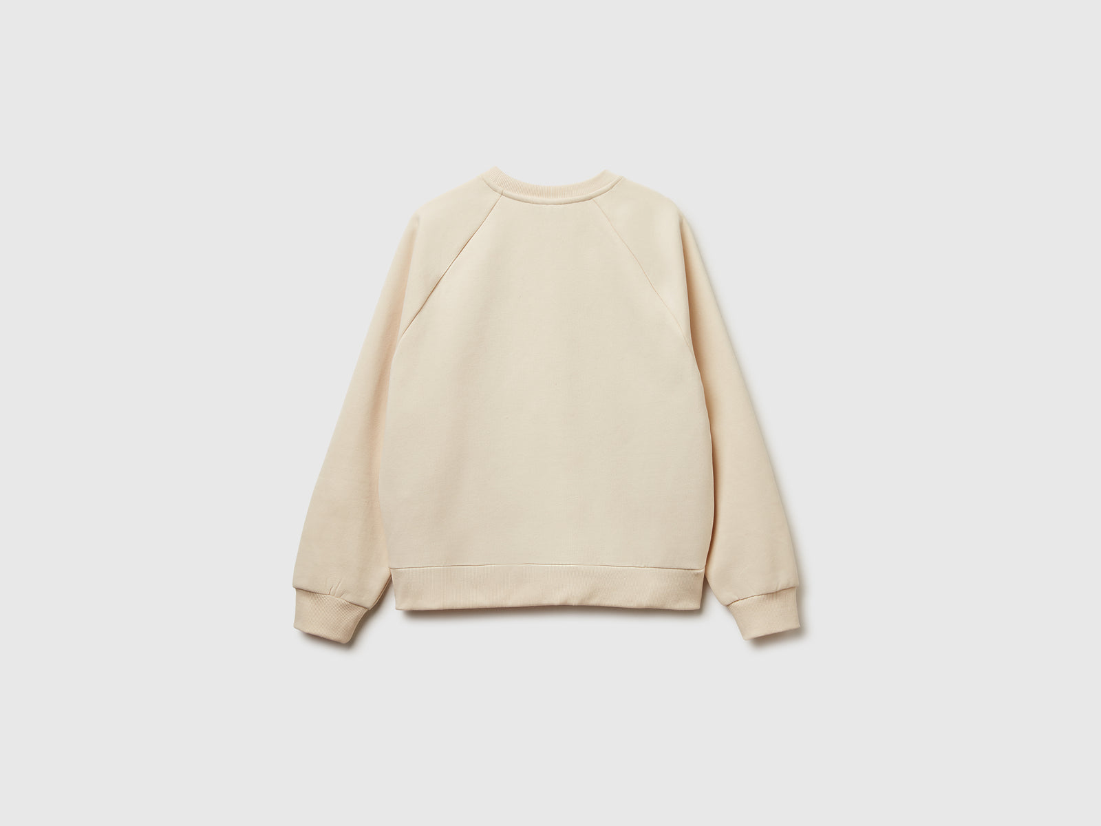 Calda felpa regular fit con ricamo fiori da donna bianco panna 2 | Benetton Outlet