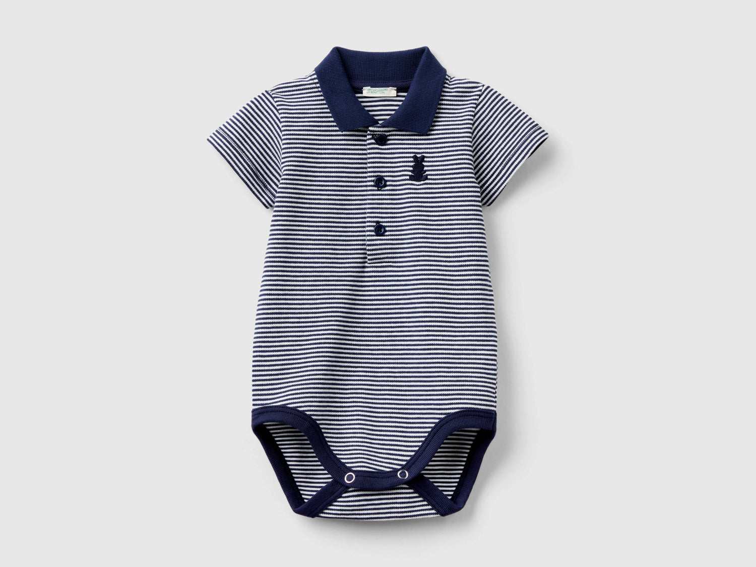 Body a polo in cotone elasticizzato da neonato multi-color | Benetton Outlet