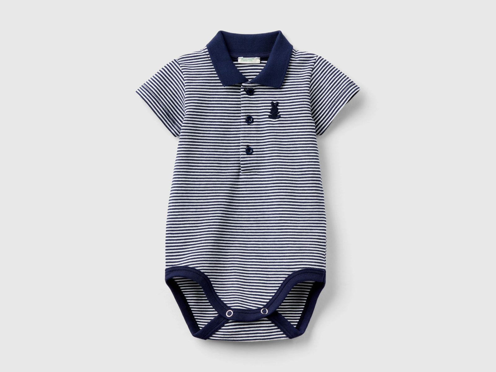 Body a polo in cotone elasticizzato da neonato multi-color | Benetton Outlet