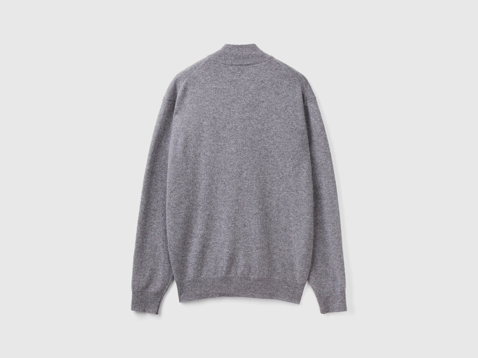 Cardigan con zip in pura lana Merino da uomo grigio scuro 2 | Benetton Outlet
