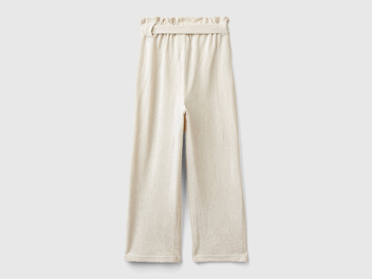 Pantaloni wide fit con lurex