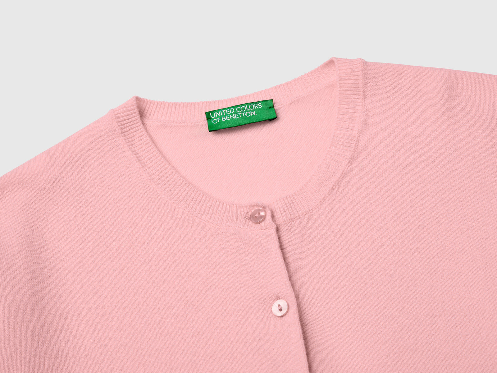 Cardigan girocollo rosa cipria in pura lana Merino da donna rosa tenue 3 | Benetton Outlet