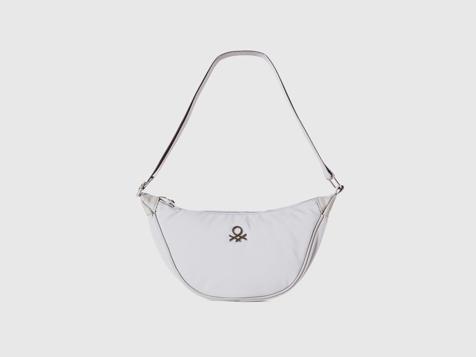 Borsa tracolla a mezzaluna da donna grigio chiaro | Benetton Outlet