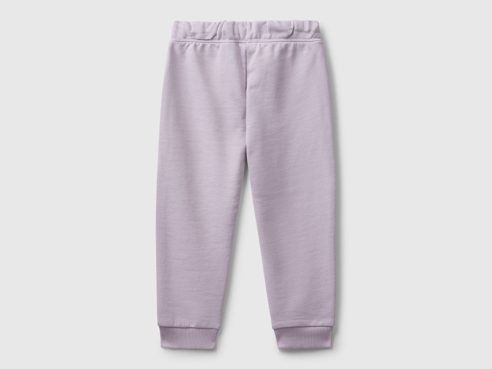 Pantaloni in felpa di cotone da bimba lavanda 2 | Benetton Outlet