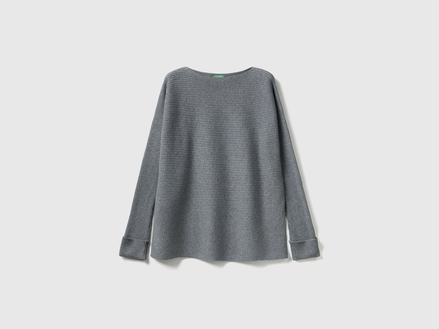 Maglia con scollo a barchetta da donna grigio scuro | Benetton Outlet