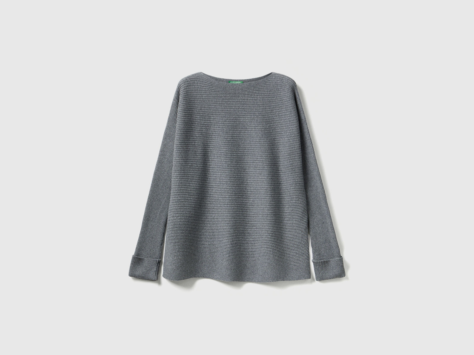 Maglia con scollo a barchetta da donna grigio scuro | Benetton Outlet